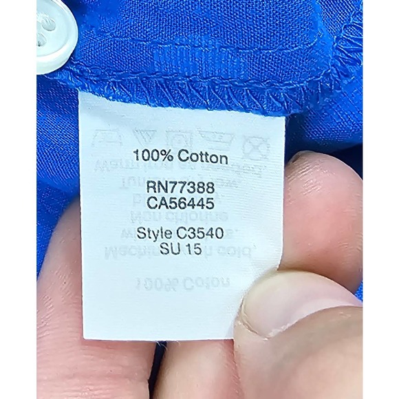 J crew size large women's Textured polka dot 3/4 sleeve blouse blue - Picture 4 of 8